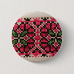 Ukrainian Embroidery Pinback Button