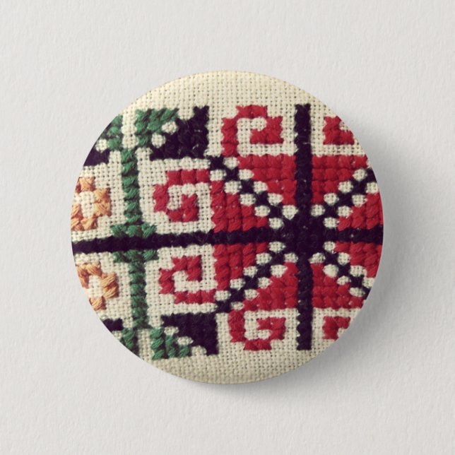 Ukrainian Embroidery Pinback Button (Front)