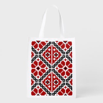 Ukrainian Embroidery Reusable Grocery Bag by biutiful at Zazzle