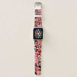 Ukrainian ethnic folk art floral pattern absrtact  apple watch band