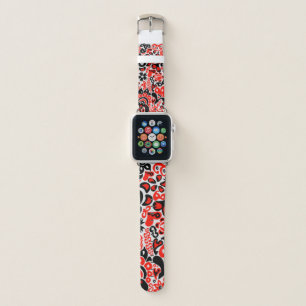 Ukrainian ethnic folk art floral pattern absrtact  apple watch band