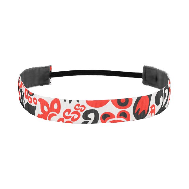 Ukrainian ethnic folk art floral pattern absrtact  athletic headband (Front)
