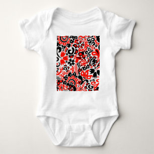 Ukrainian ethnic folk art floral pattern absrtact baby bodysuit