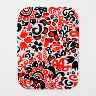 Ukrainian ethnic folk art floral pattern absrtact baby burp cloth