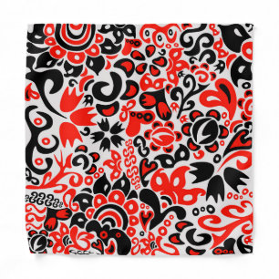 Ukrainian ethnic folk art floral pattern absrtact  bandana