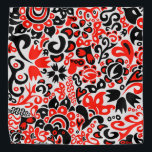 Ukrainian ethnic folk art floral pattern absrtact  bandana<br><div class="desc">Folklore pattern with Ukrainian flag colors blue and yellow</div>