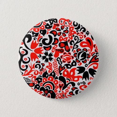 Ukrainian ethnic folk art floral pattern absrtact  button