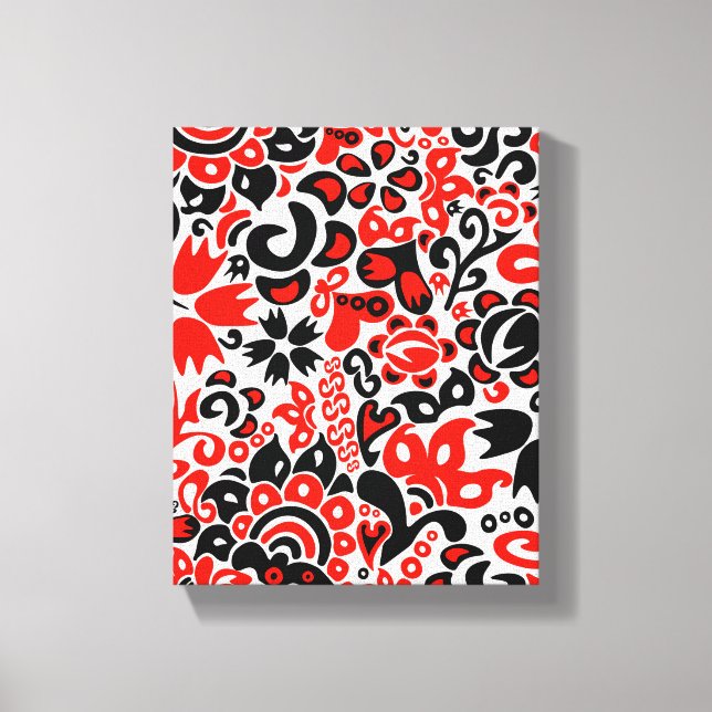 Ukrainian ethnic folk art floral pattern absrtact  canvas print (Front)