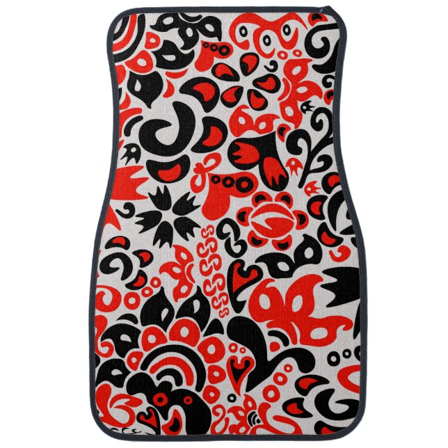 Ukrainian ethnic folk art floral pattern absrtact  car floor mat (Front)