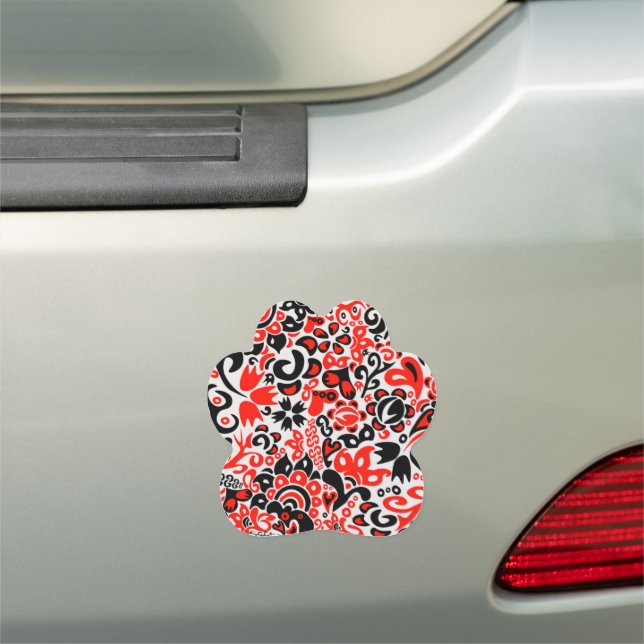 Ukrainian ethnic folk art floral pattern absrtact  car magnet (In Situ)