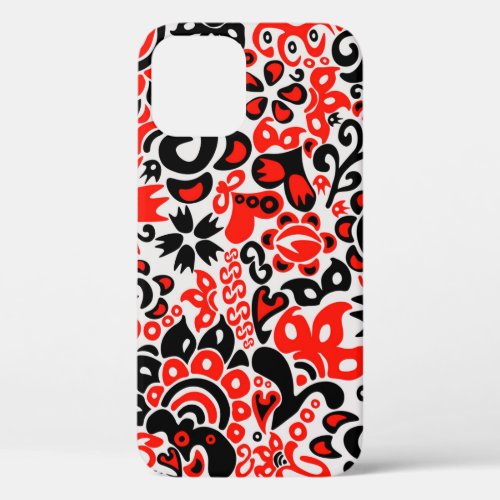Ukrainian ethnic folk art floral pattern absrtact  iPhone 12 case