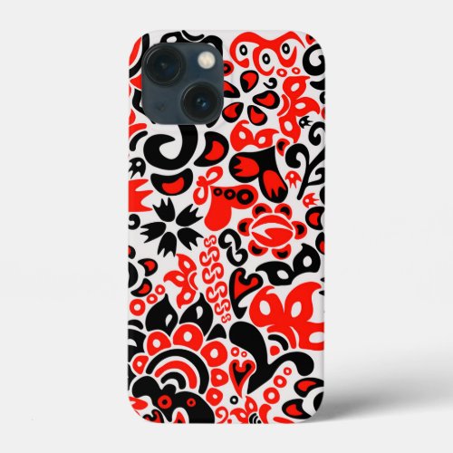 Ukrainian ethnic folk art floral pattern absrtact  iPhone 13 mini case