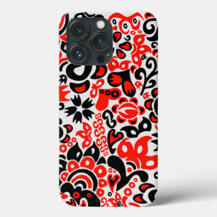 Ukrainian ethnic folk art floral pattern absrtact  iPhone 13 pro case