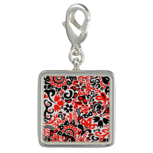 Ukrainian ethnic folk art floral pattern absrtact charm