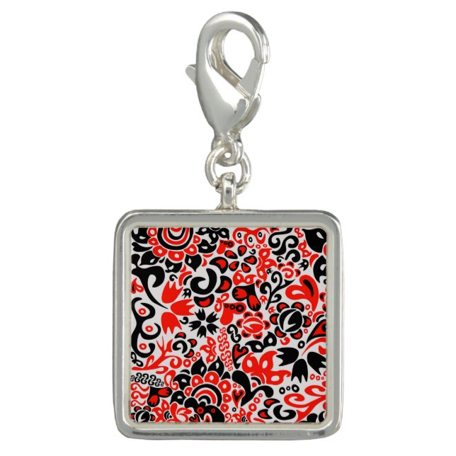 Ukrainian ethnic folk art floral pattern absrtact  charm (Front)