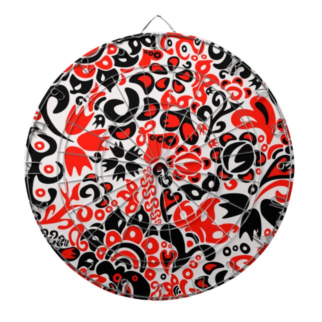 Ukrainian ethnic folk art floral pattern absrtact  dart board (Front)