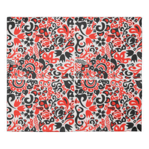 Ukrainian ethnic folk art floral pattern absrtact  duvet cover