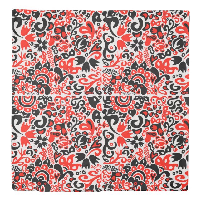 Ukrainian ethnic folk art floral pattern absrtact  duvet cover (Front)