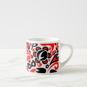 Ukrainian ethnic folk art floral pattern absrtact espresso cup