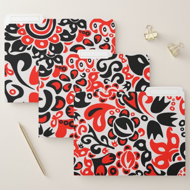 Ukrainian ethnic folk art floral pattern absrtact  file folder (Set)
