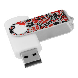 Ukrainian ethnic folk art floral pattern absrtact flash drive