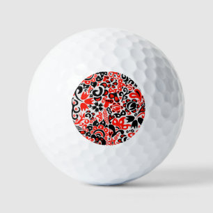 Ukrainian ethnic folk art floral pattern absrtact  golf balls