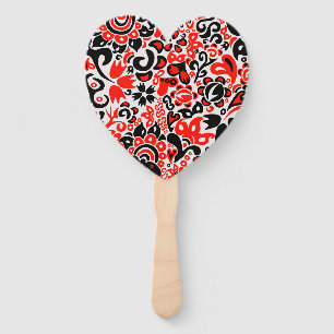 Ukrainian ethnic folk art floral pattern absrtact hand fan