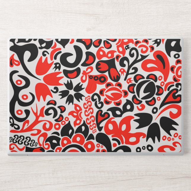 Ukrainian ethnic folk art floral pattern absrtact  HP laptop skin (Front)