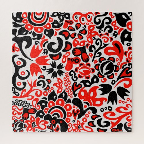 Ukrainian ethnic folk art floral pattern absrtact  jigsaw puzzle