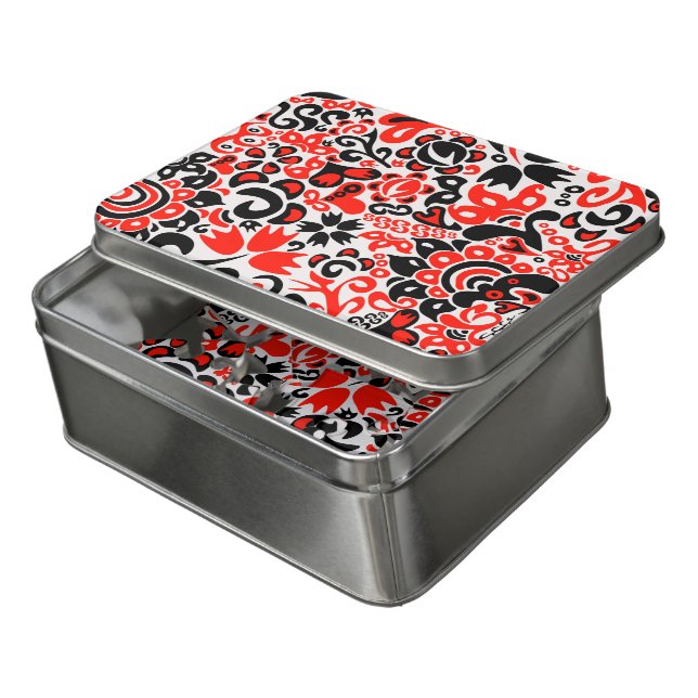 Ukrainian ethnic folk art floral pattern absrtact  jigsaw puzzle (Lid Open)