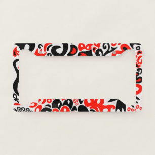 Ukrainian ethnic folk art floral pattern absrtact  license plate frame