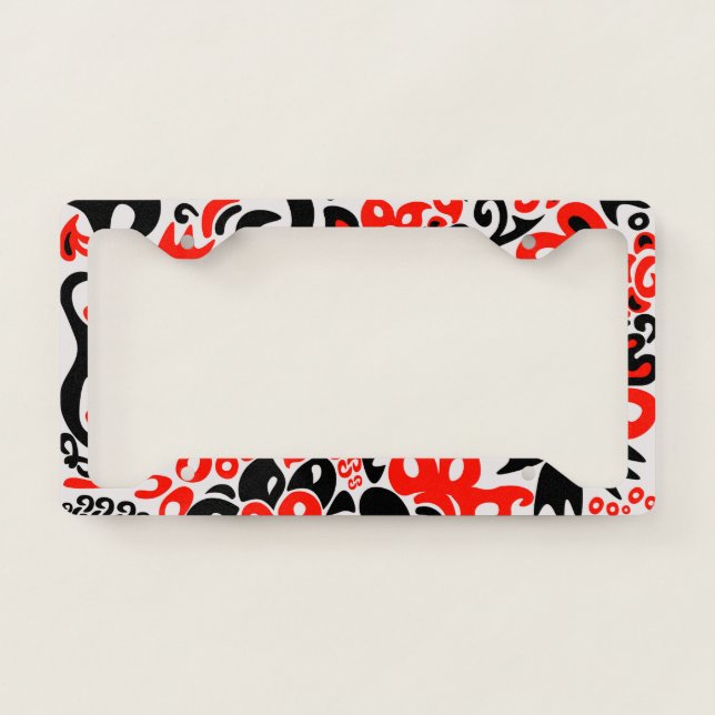 Ukrainian ethnic folk art floral pattern absrtact  license plate frame (Front)