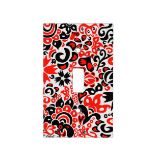 Ukrainian ethnic folk art floral pattern absrtact  light switch cover