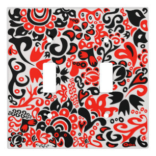 Ukrainian ethnic folk art floral pattern absrtact light switch cover