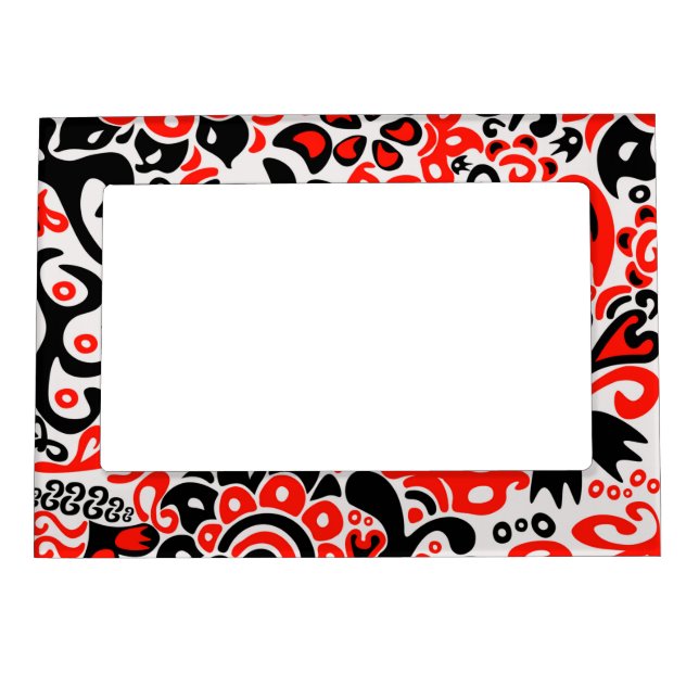 Ukrainian ethnic folk art floral pattern absrtact  magnetic frame (Front)