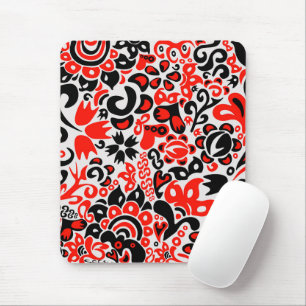 Ukrainian ethnic folk art floral pattern absrtact mouse pad