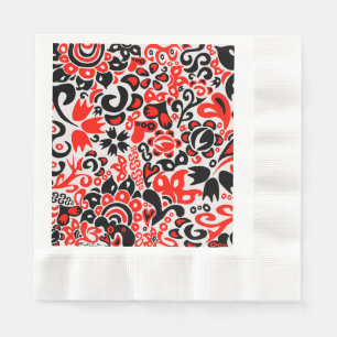 Ukrainian ethnic folk art floral pattern absrtact  napkins