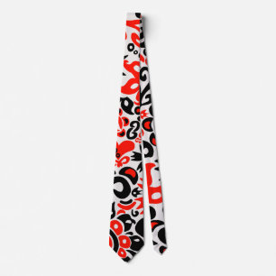 Ukrainian ethnic folk art floral pattern absrtact neck tie