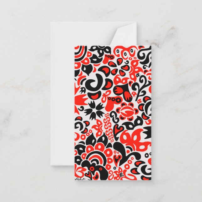 Ukrainian ethnic folk art floral pattern absrtact  note card (Front)