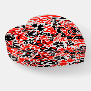Ukrainian ethnic folk art floral pattern absrtact paperweight
