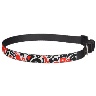 Ukrainian ethnic folk art floral pattern absrtact  pet collar