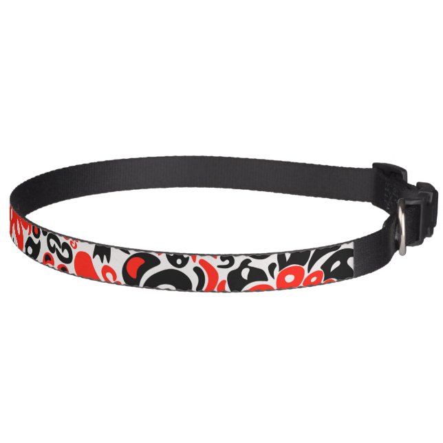 Ukrainian ethnic folk art floral pattern absrtact  pet collar (Right)