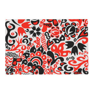 Ukrainian ethnic folk art floral pattern absrtact  placemat