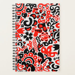 Ukrainian ethnic folk art floral pattern absrtact planner