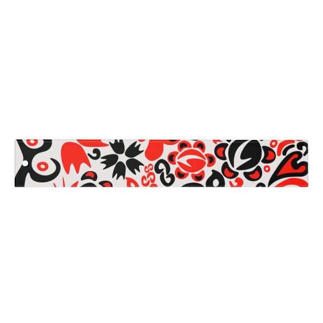 Ukrainian ethnic folk art floral pattern absrtact  ruler (Front)