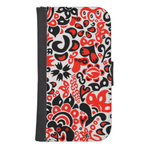 Ukrainian ethnic folk art floral pattern absrtact galaxy s4 wallet case