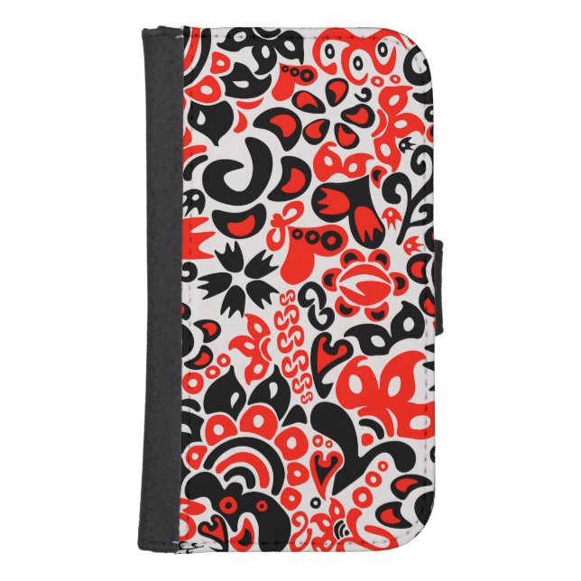 Ukrainian ethnic folk art floral pattern absrtact  samsung galaxy wallet case (Front)
