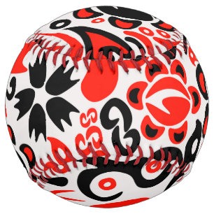 Ukrainian ethnic folk art floral pattern absrtact softball