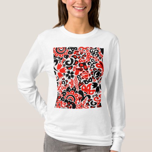 Ukrainian ethnic folk art floral pattern absrtact  T_Shirt