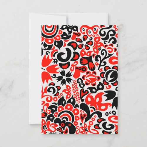 Ukrainian ethnic folk art floral pattern absrtact  thank you card